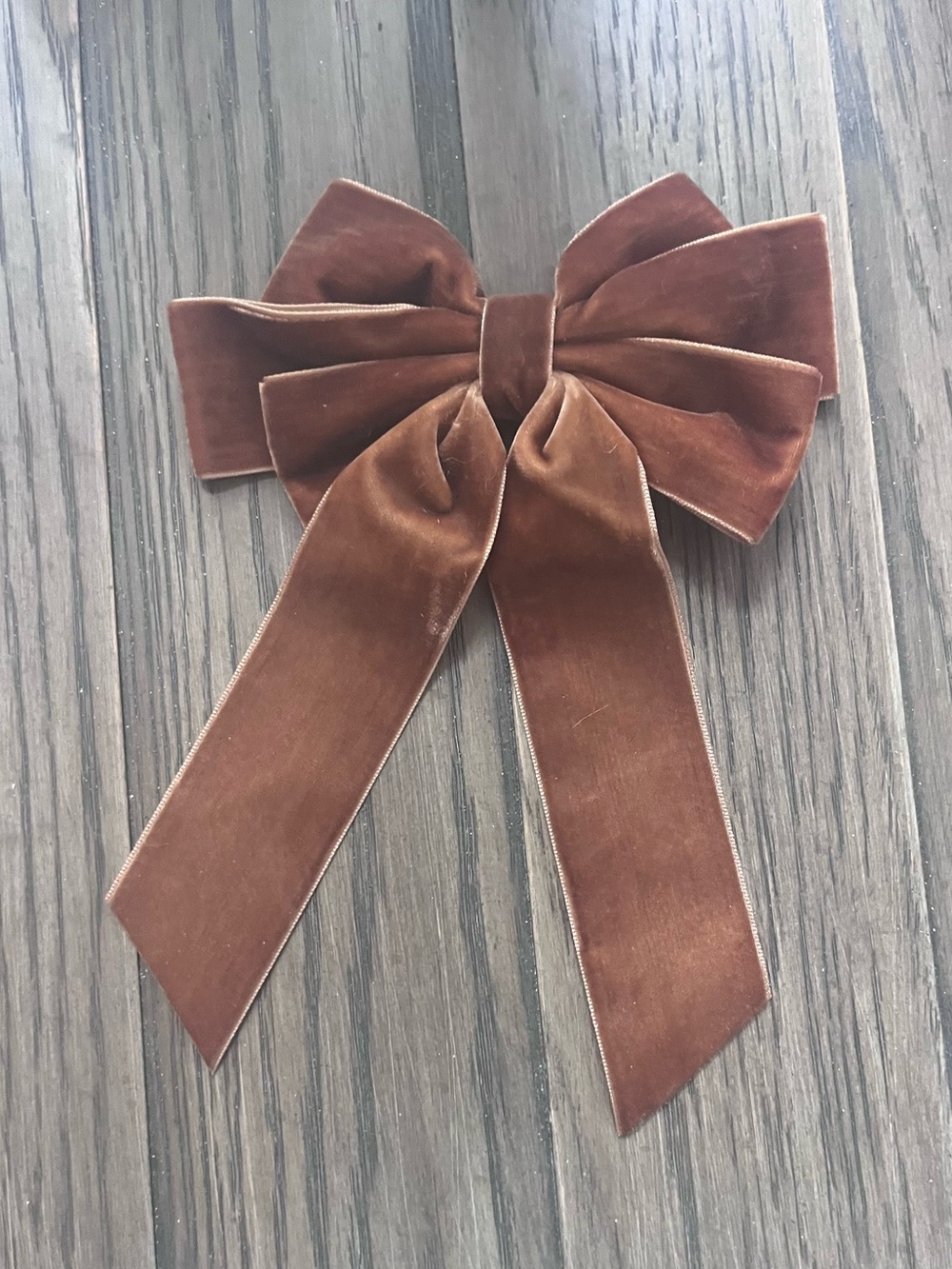 Brown Velvet Bow Hair Clip - Women's Accessory